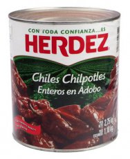 CHILES CHIPOTLES ENTEROS EN ADOBO HERDEZ 2.75 kl
